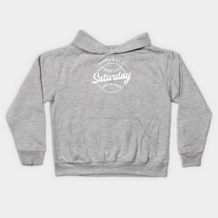 Baseball Every Day is Saturday white design Kids Hoodie